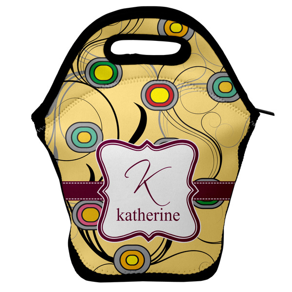 Custom Ovals & Swirls Lunch Bag w/ Name and Initial