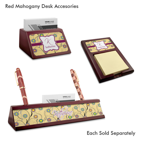 Ovals & Swirls Mahogany Desk Accessories