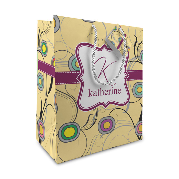 Custom Ovals & Swirls Medium Gift Bag (Personalized)