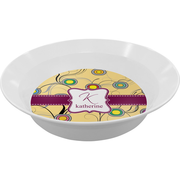 Custom Ovals & Swirls Melamine Bowl (Personalized)