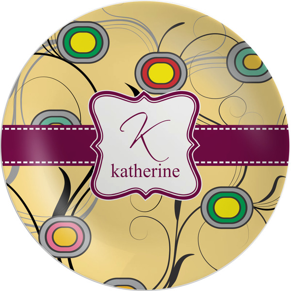 Custom Ovals & Swirls Melamine Plate (Personalized)