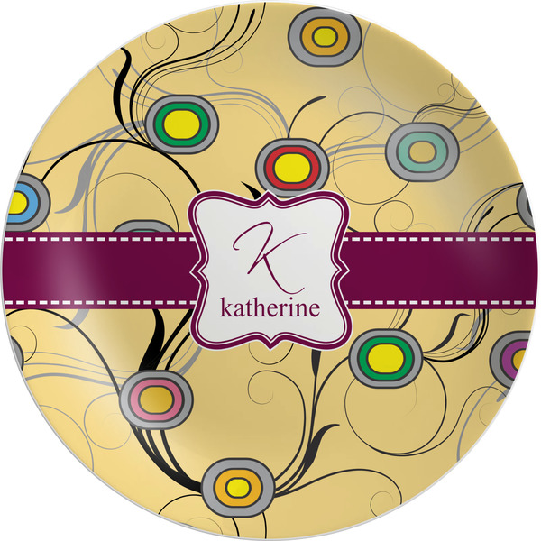 Custom Ovals & Swirls Melamine Plate - 10" (Personalized)