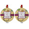 Ovals & Swirls Metal Ball Ornament - Front and Back
