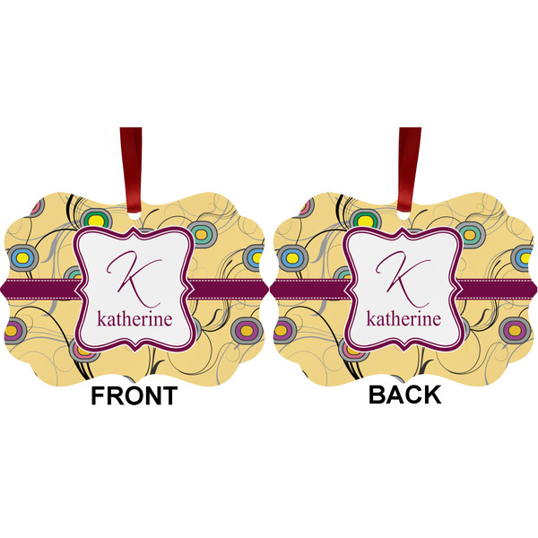 Ovals & Swirls Metal Benilux Ornament - Front and Back (APPROVAL)