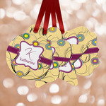 Ovals & Swirls Metal Ornaments - Double Sided w/ Name and Initial