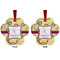 Ovals & Swirls Metal Paw Ornament - Front and Back