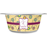 Ovals & Swirls Stainless Steel Dog Bowl - Small (Personalized)