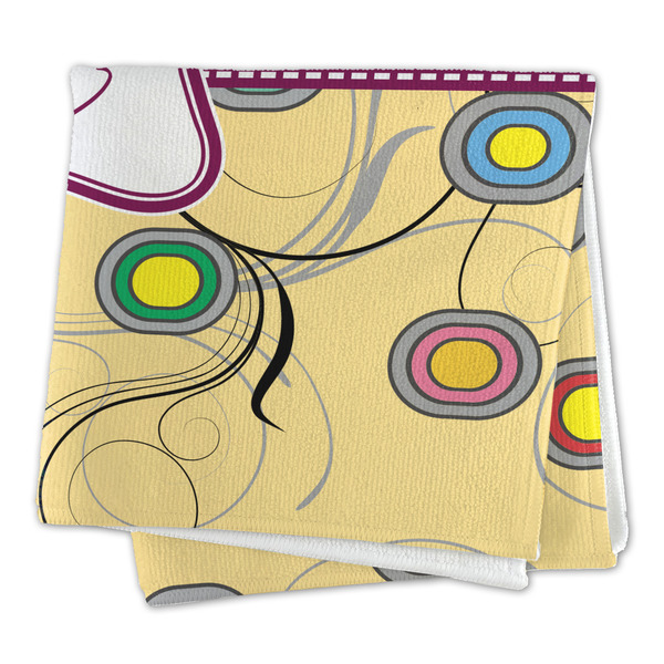 Ovals & Swirls Microfiber Dish Rag - FOLDED (square)
