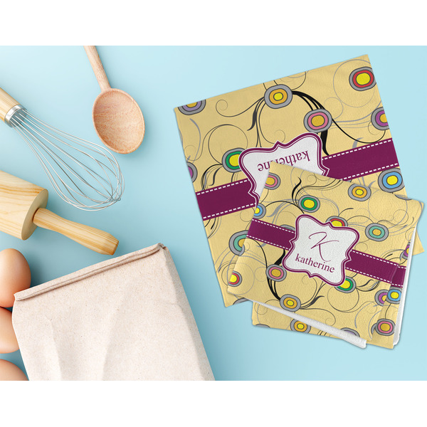 Ovals & Swirls Microfiber Dish Rag - LIFESTYLE