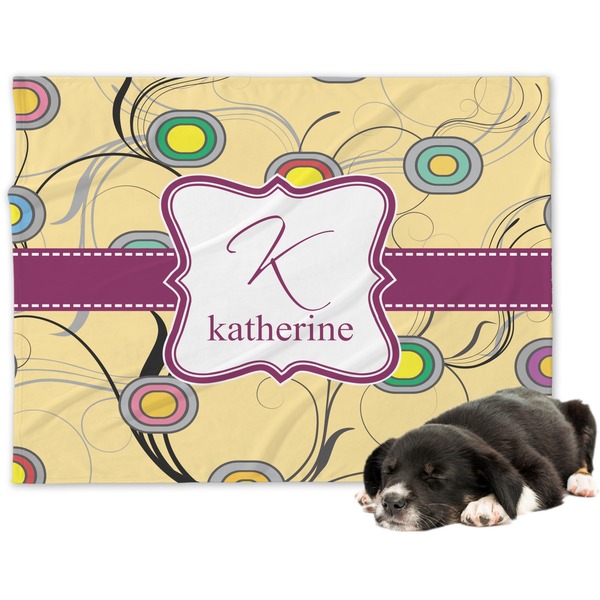 Custom Ovals & Swirls Dog Blanket - Large (Personalized)