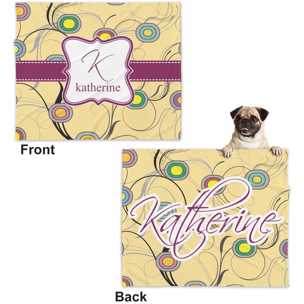 Ovals & Swirls Microfleece Dog Blanket - Large- Front & Back