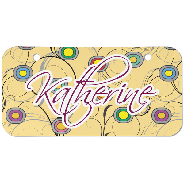 Custom Ovals & Swirls Mini/Bicycle License Plate (2 Holes) (Personalized)