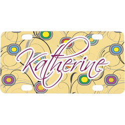 Ovals & Swirls Mini / Bicycle License Plate (4 Holes) (Personalized)