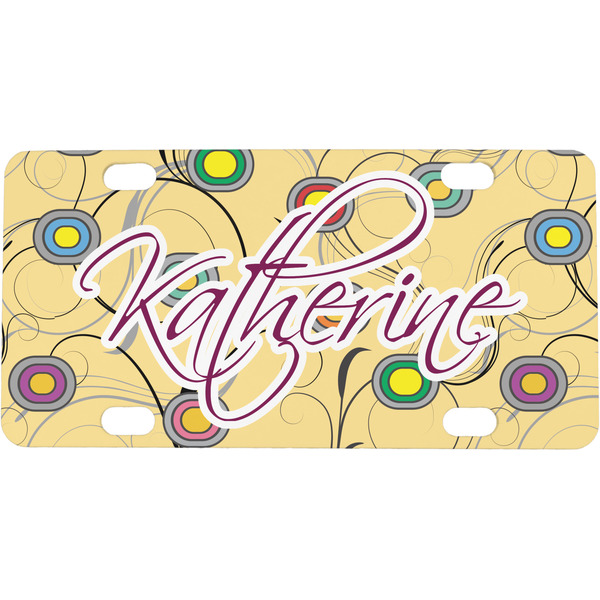 Custom Ovals & Swirls Mini/Bicycle License Plate (Personalized)