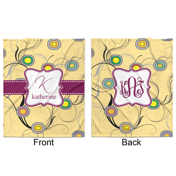 Ovals & Swirls Minky Blanket - 50"x60" - Double Sided - Front & Back