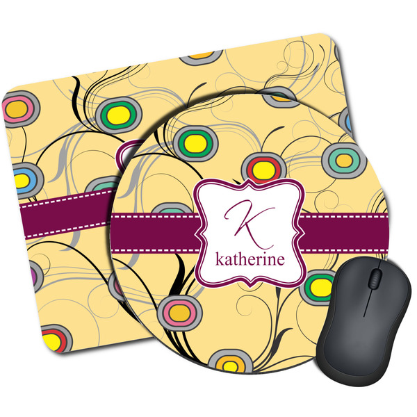 Custom Ovals & Swirls Mouse Pad (Personalized)