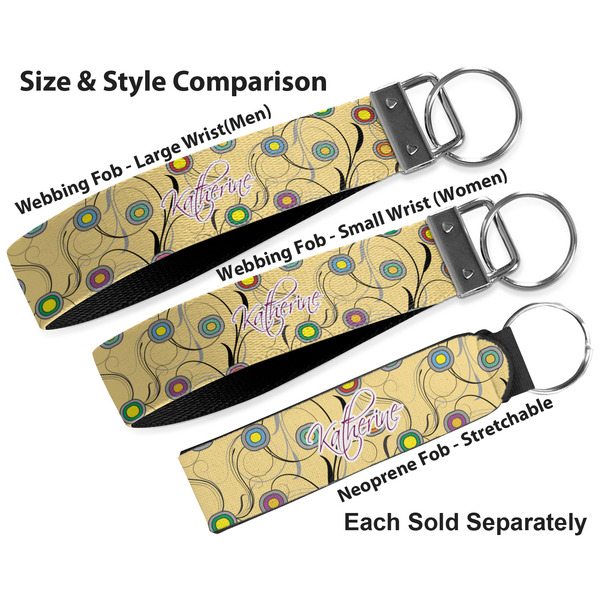 Ovals & Swirls Multiple Key Ring comparison sizes