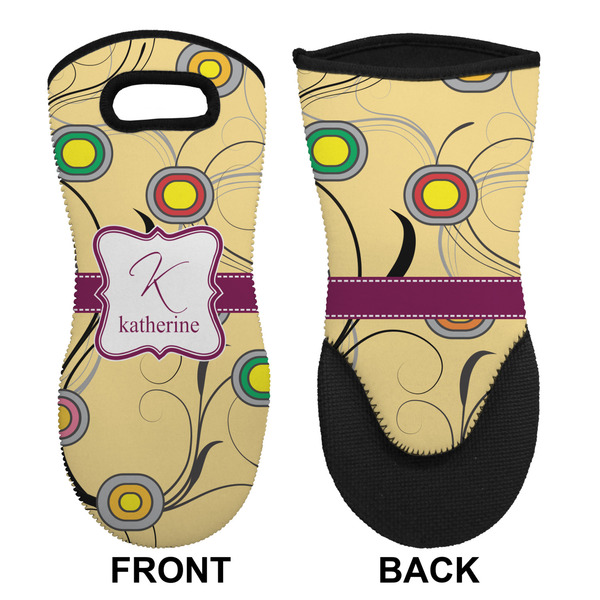 Ovals & Swirls Neoprene Oven Mitt (Front & Back)