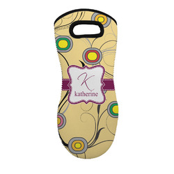 Ovals & Swirls Neoprene Oven Mitt w/ Name and Initial