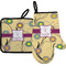 Ovals & Swirls Oven Mitt & Pot Holder Set w/ Name and Initial