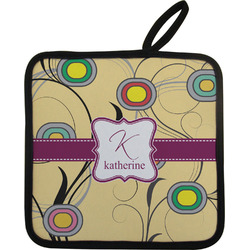 Ovals & Swirls Pot Holder w/ Name and Initial