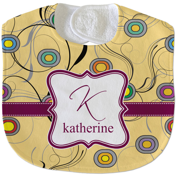 Ovals & Swirls New Baby Bib - Closed and Folded