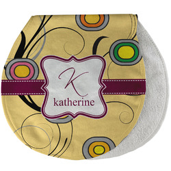 Ovals & Swirls Burp Pad - Velour w/ Name and Initial