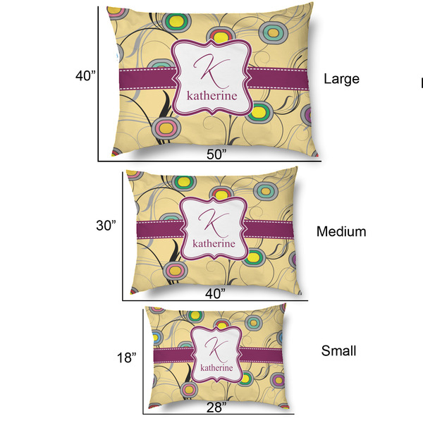Ovals & Swirls Outdoor Dog Beds - SIZE CHART