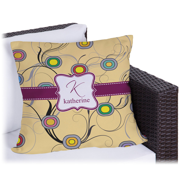 Custom Ovals & Swirls Outdoor Pillow (Personalized)