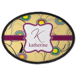 Ovals & Swirls Iron On Oval Patch w/ Name and Initial