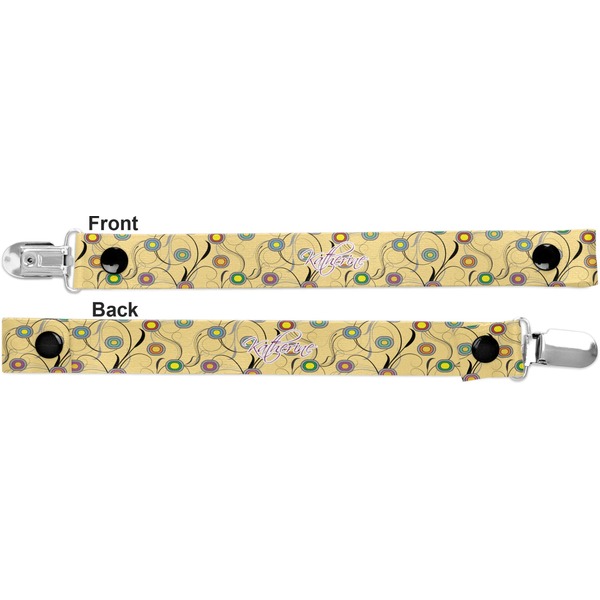 Ovals & Swirls Pacifier Clip - Front and Back