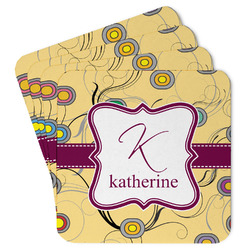 Ovals & Swirls Paper Coasters w/ Name and Initial