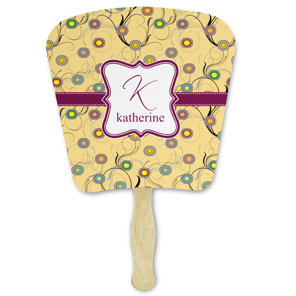 Custom Ovals & Swirls Paper Fan (Personalized)
