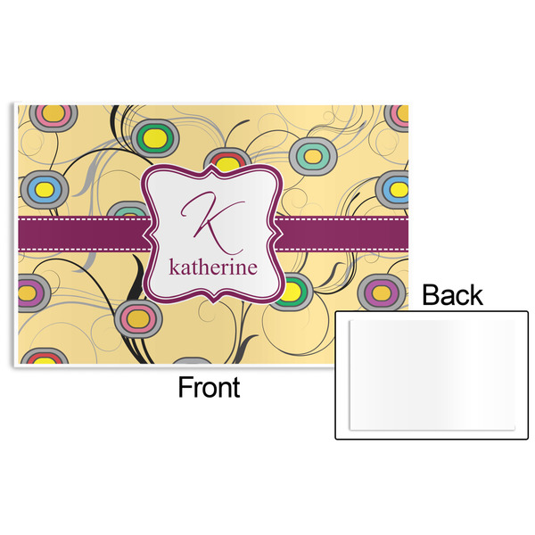 Ovals & Swirls Disposable Paper Placemat - Front & Back