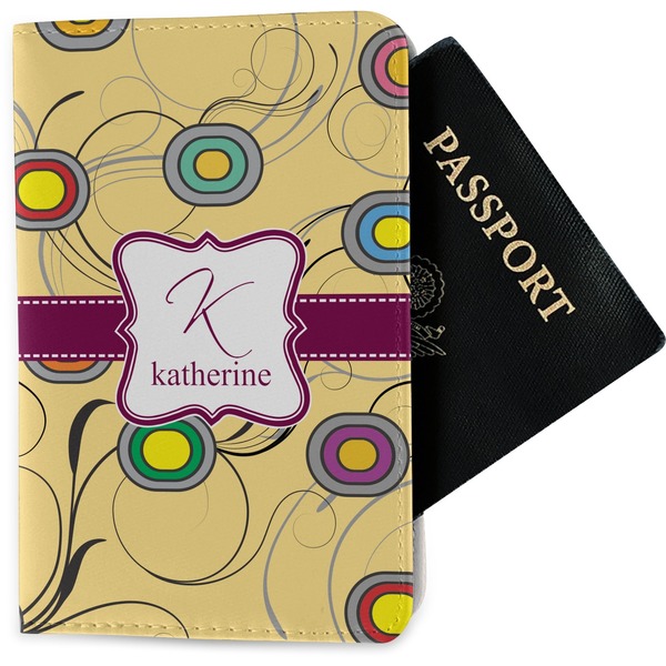 Custom Ovals & Swirls Passport Holder - Fabric (Personalized)