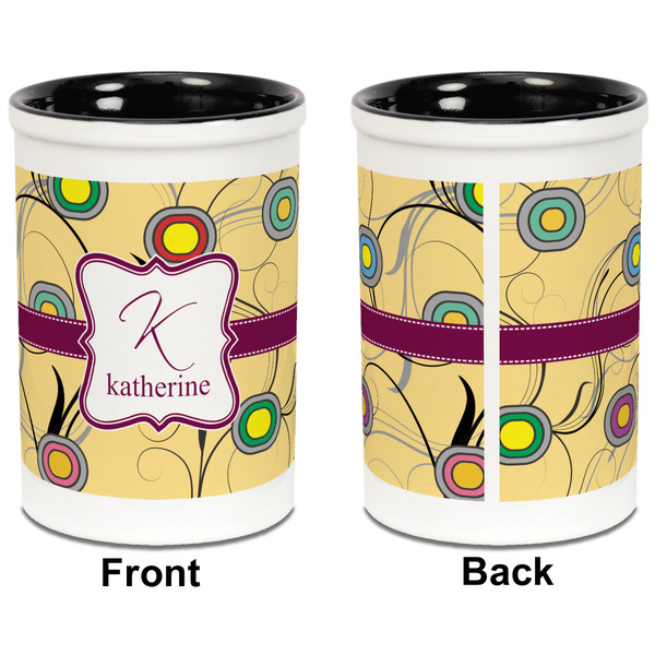 Ovals & Swirls Pencil Holder - Black - approval