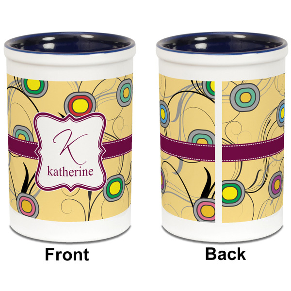 Ovals & Swirls Pencil Holder - Blue - approval