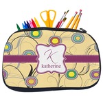 Ovals & Swirls Neoprene Pencil Case - Medium w/ Name and Initial