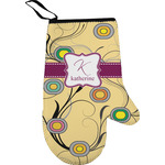 Ovals & Swirls Right Oven Mitt w/ Name and Initial
