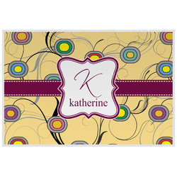 Ovals & Swirls Laminated Placemat w/ Name and Initial