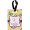 Ovals & Swirls Plastic Luggage Tag - Rectangular w/ Name and Initial