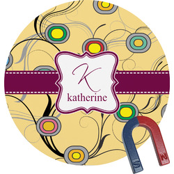 Ovals & Swirls Round Fridge Magnet (Personalized)