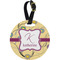Ovals & Swirls Plastic Luggage Tag - Round (Personalized)
