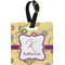 Ovals & Swirls Plastic Luggage Tag - Square w/ Name and Initial