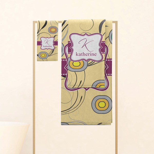 Ovals & Swirls Personalized Towel Set