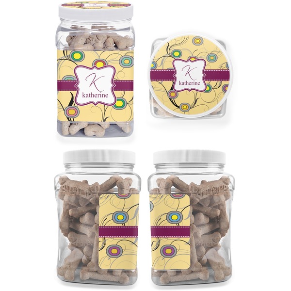 Ovals & Swirls Pet Treat Jar - Multiple Angles