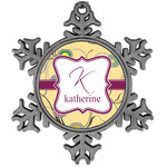 Ovals & Swirls Vintage Snowflake Ornament (Personalized)