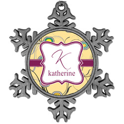 Ovals & Swirls Vintage Snowflake Ornament (Personalized)