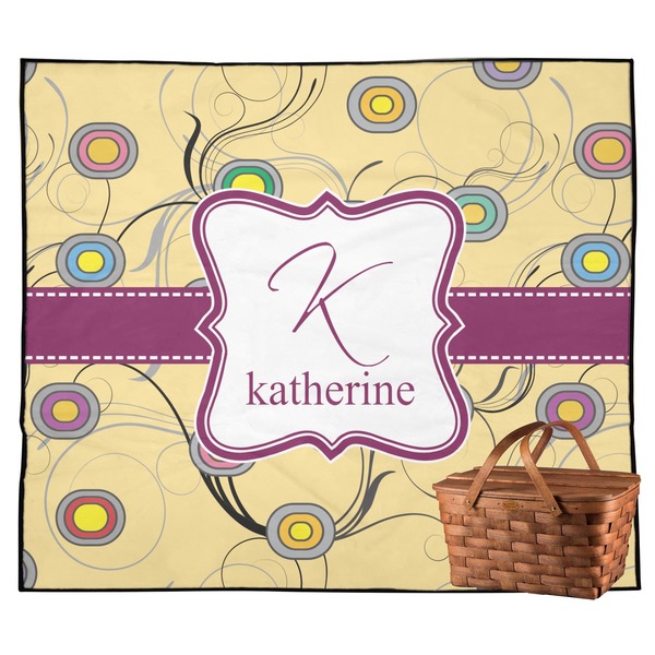 Custom Ovals & Swirls Outdoor Picnic Blanket (Personalized)