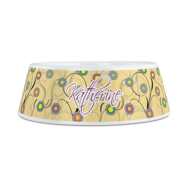 Ovals & Swirls Plastic Dog Bowls - Medium - FRONT